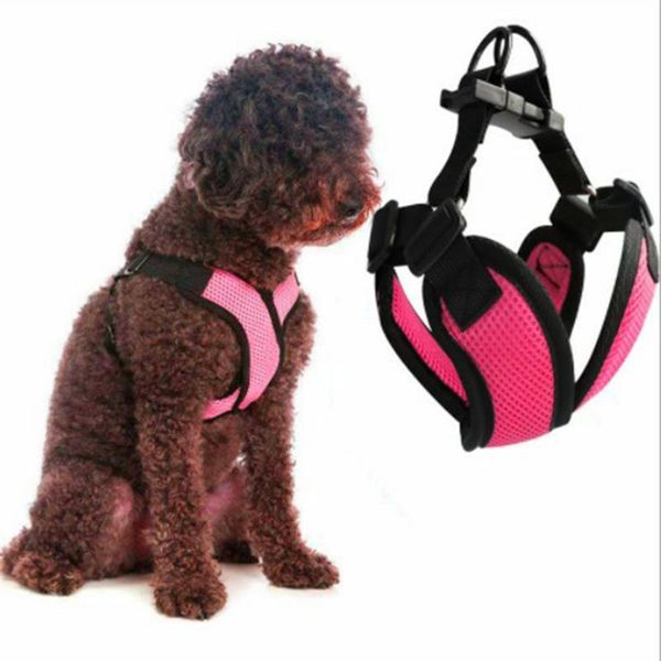 

cat collars & leads pets adjustable harness vest dogswalking lead leash for puppy collar polyester mesh small medium dog pet