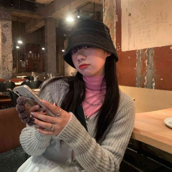 

spring and summer cowboy fisherman's hat for women's sunshade, Blue;gray