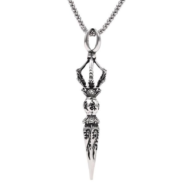 

jiang mochu antique dagger pendants necklace for men india ganesha buddhism jewerly pendant necklaces, Silver