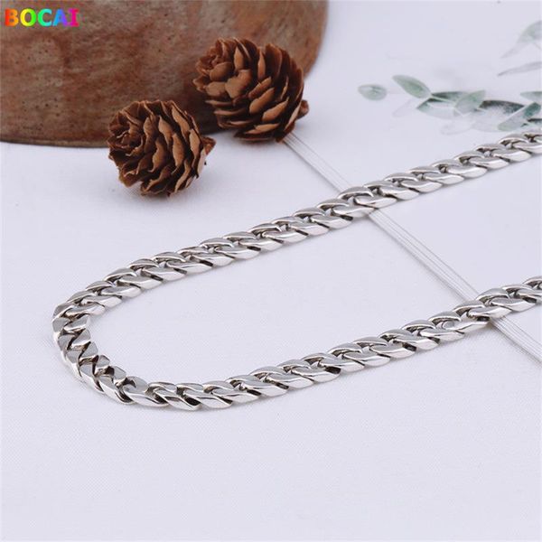 

chains s925 sterling silver charm necklaces simple horsewhip flat thick clavicle chain pure argentum neck jewelry for men and women