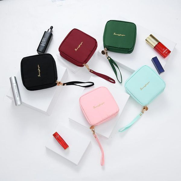 

portable mini cosmetics foundation lipstick makeup save mask kit travel eyebrow pencil stationery sanitary towels storage bag bags