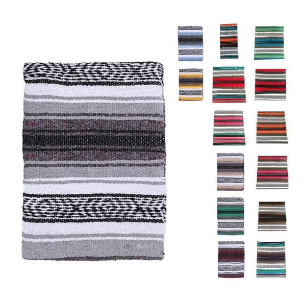 

blankets mexican blanke 130x180 handcrafted woven tassel mat blanket camping picnic yoga beach shawl random 1pc