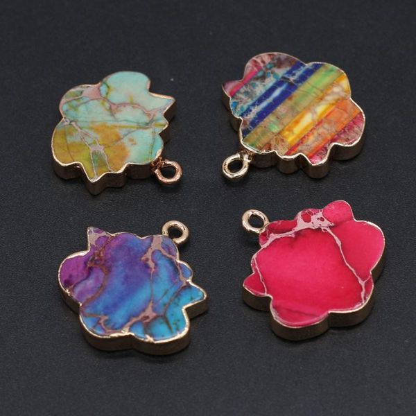 

charms natural stone pendant emperor flower shaped bag phnom penh mix color for jewelry making diy bracelet necklace accessories, Bronze;silver