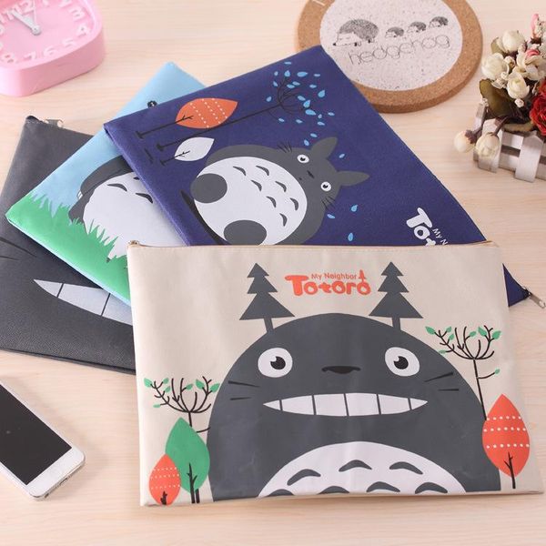 

business card files 1pcs cartoon totoro a4 file zipper folder document filing bag stationery school office supply gift e0388