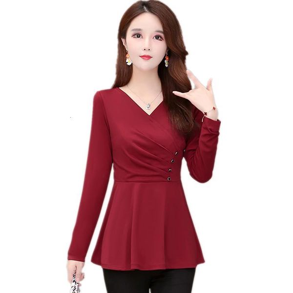 

women's blouses & shirts arrival autumn european style women casual fashion plus size l-5xl button up slim elegant peplum lady long blo, White