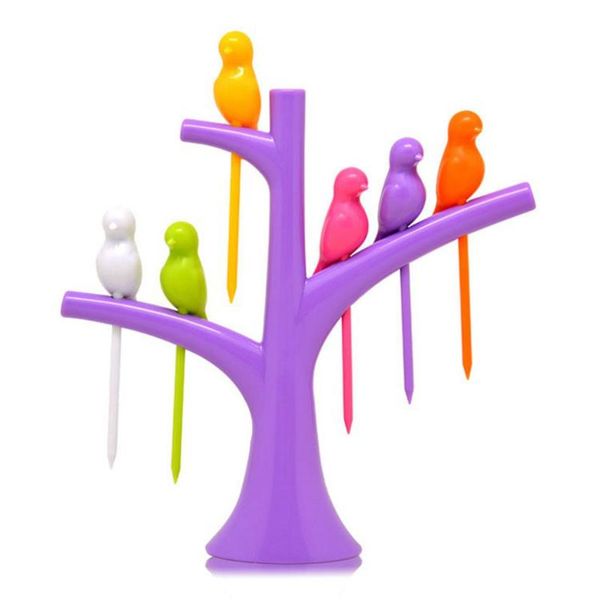 

forks fork creative bird treebracket cartoon fruit super cute plastic sign portable small combination