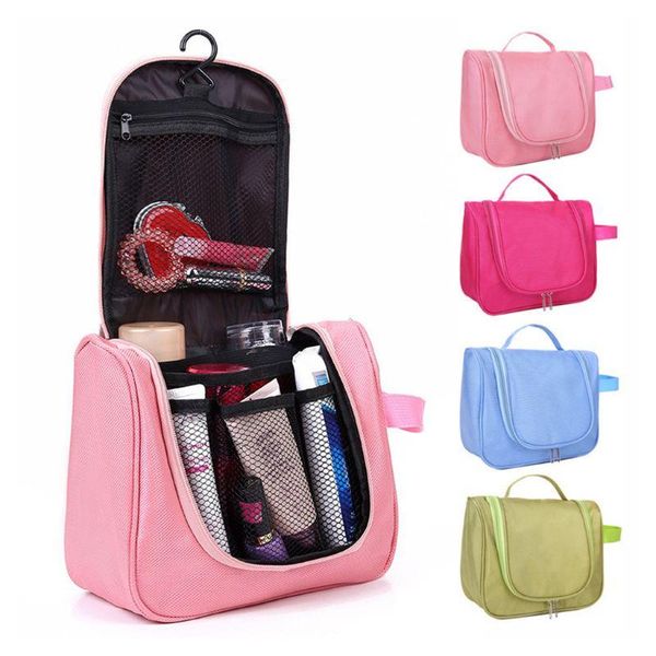 

travel waterproof makeup bag women portable make up wash toiletry pure color cosmetic bags & cases