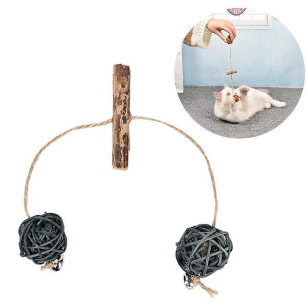 

cat toys toy silvervine rattan ball teaser interactive chew