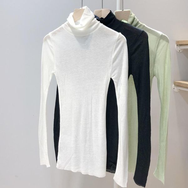 

sweaters turtleneck stretch knitted sweater women's simple thin early autumn knitwear bottoming pullovers, White;black