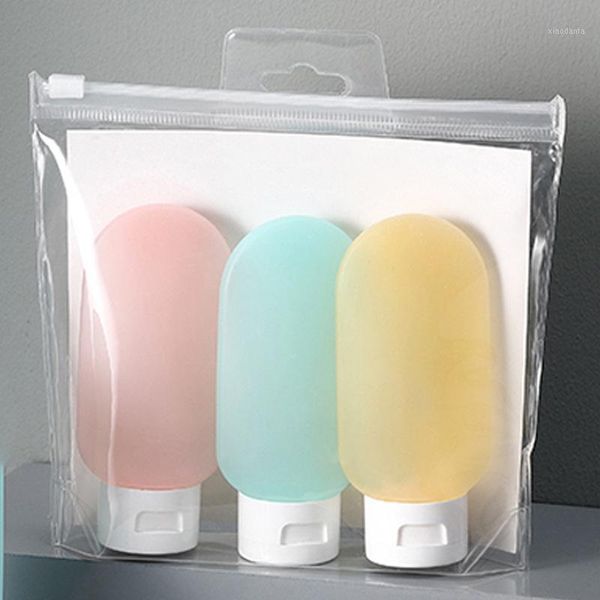 

storage bottles & jars 60ml flocking bottle cosmetic cleanser travel refillable kit portable essence shampoo shower gel container