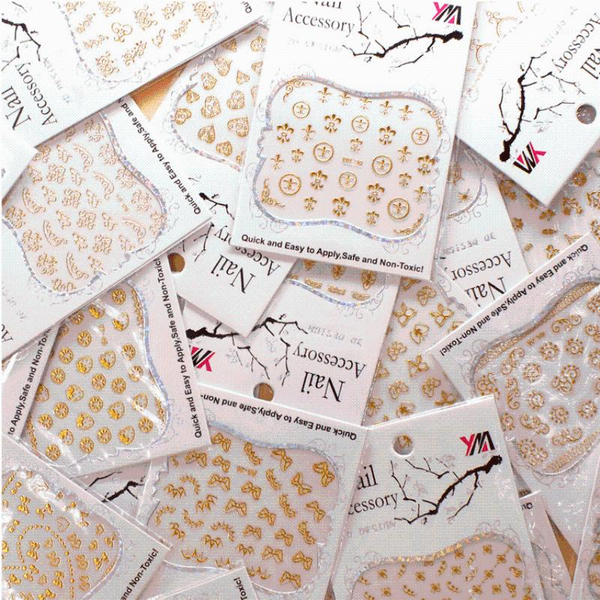 

pcs nail art sticker bronzing decal 3d three-dimensional fashion1, Black