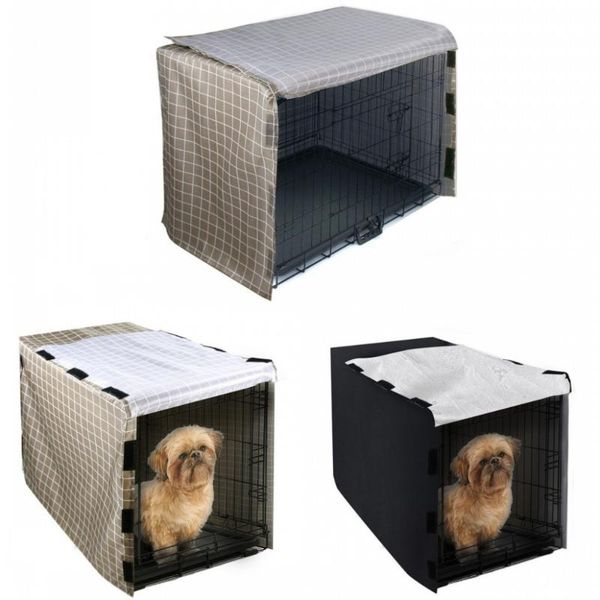 

kennels & pens dog cage cover pet accessories kennel house four open door waterproof oxford small medium big dogs crate protective