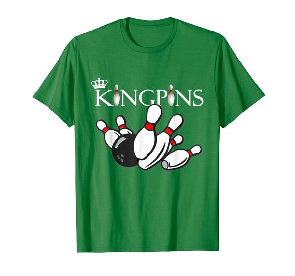 

king pin bowling t shirt, White;black