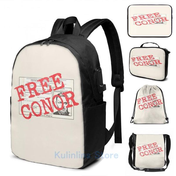 

backpack funny graphic print conor mug s usb charge men school bags women bag travel laptop