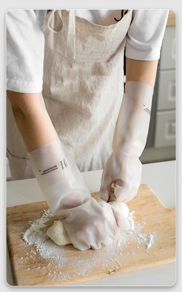 

disposable gloves thicken plus velvet durable nitrile rubber female housework plastic household kitchen washing dishes clothes waterproof