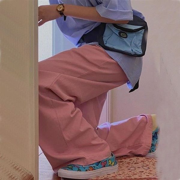 

men's pants vintage women's pants with high waist y2k, baggy ss pants, casual, straight, loose, korean, rubbing tendencies po9q, Black