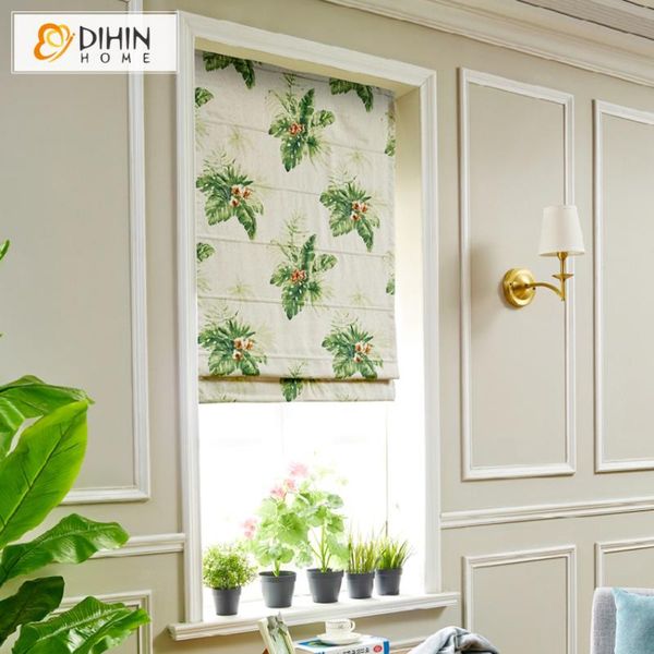 

blinds garden flower roman customized shades window curtains for living room