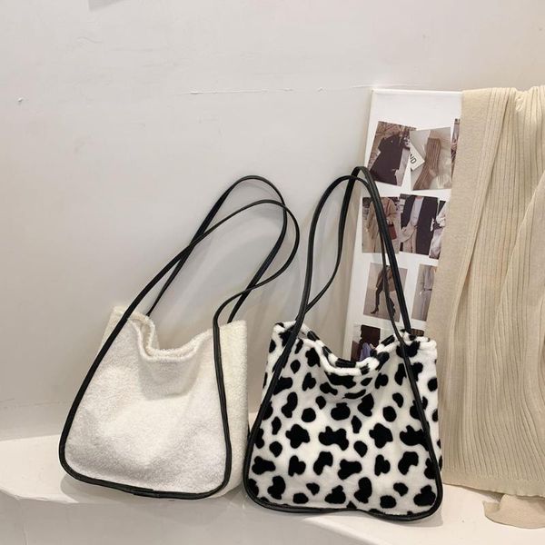 

evening bags fashion women shoulder creative cow leopard pattern printing casual ladies large handbags phone underarm bag
