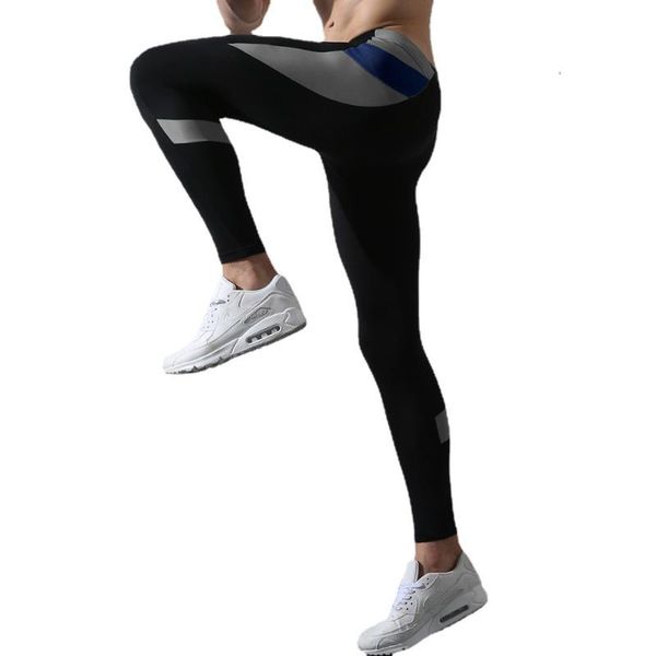 

running pants sport men compression tight leggings male gym fitness jogging cool dry trousers workout training yoga bottoms, Black;blue