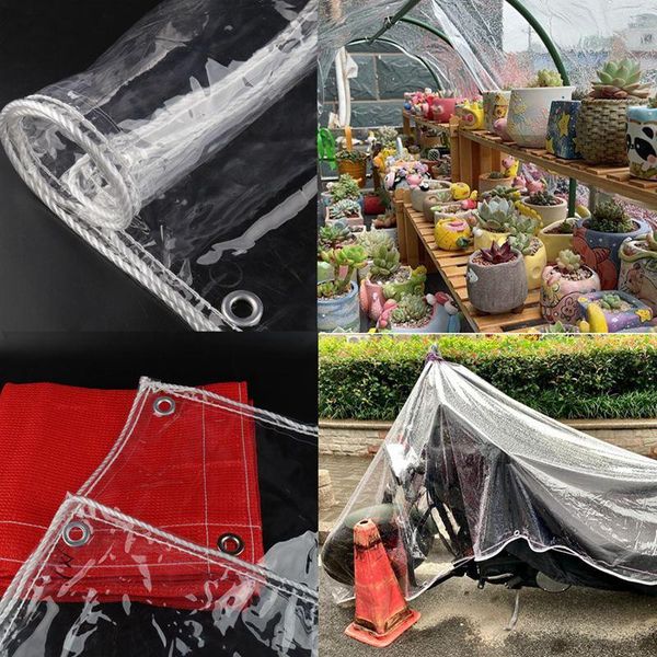 

shade big size 0.35mm 99.9% clear pvc tarpaulin balcony waterproof cloth tarp garden succulent plants cover rainproof