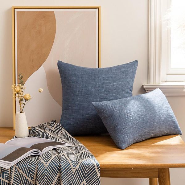 

cushion/decorative pillow cotton linen cover blue cushion for living room 45x45cm nordic decorative pillows sofa home decor pillowcase