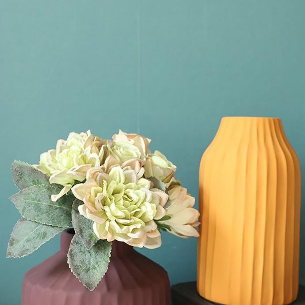 

artificial lily fake floral bouquet flower branch wedding party ornament props home room greenery decoration decorative flowers & wreaths