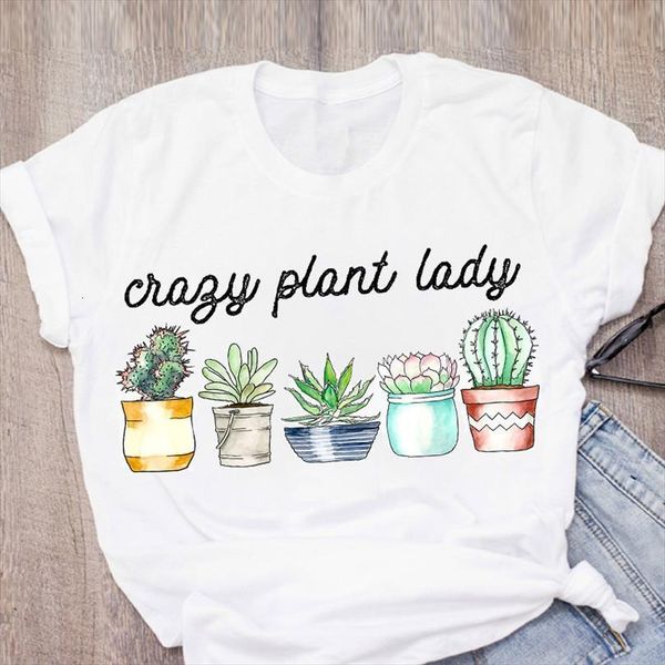 

and women graphic crazy mens t shirt plant lady cartoon print short sleeve summer womens clothing tees female, White;black