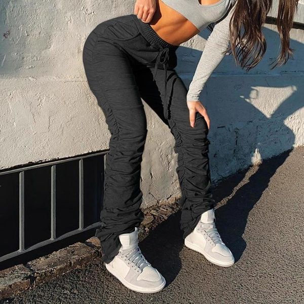 

spring autumn fashion streetwear pure color joggerpant harem women girl casual trousers pants, Black;white