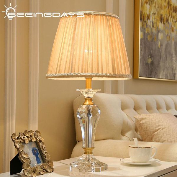 

table lamps seeingdays european style simple modern crystal lamp bedroom bedside warm and romantic study wedding room decoration
