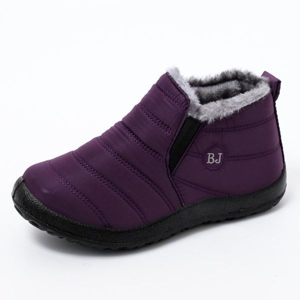 

boots cotton shoes women winter warm non-slip casual lightweight waterproof snow chunky wedges booties size 43 ankle, Black