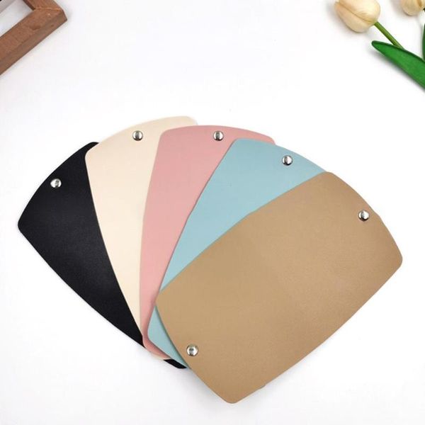

storage bags portable solid color faux leather dustproof folding face cover pouch reusable holder bag