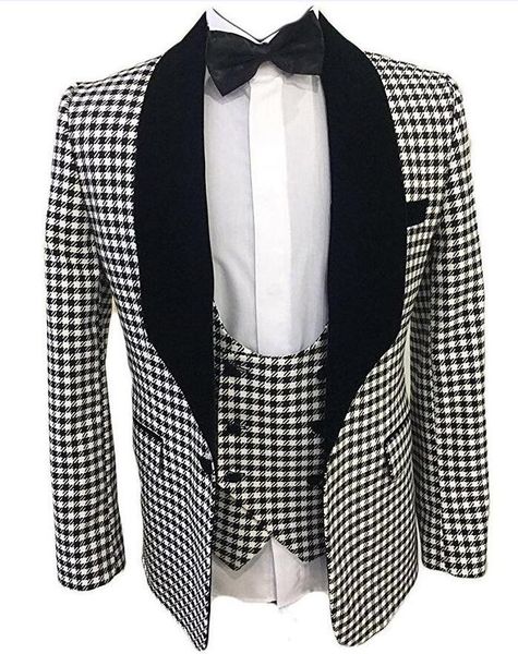 

men's suits & blazers arrival groomsmen one button groom tuxedos shawl veet lapel men side vent wedding/prom man ( jacket+pants+ti, White;black