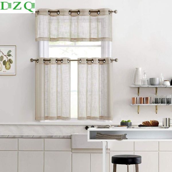 

curtain & drapes dzq flax textured short sheer curtains for living room bedroom kitchen window treatment small panels decoration