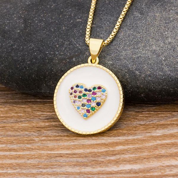 

chains fashion romantic heart necklace pendant copper cubic zirconia chain choker charm jewelry for women wedding birthday, Silver