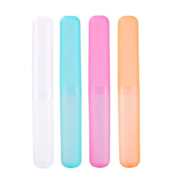 

toothbrush one pack travel case colorful plastic small portable lightweight toothpaste storage box(random color)