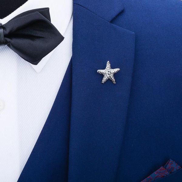 

pins, brooches collar pin men and women jewelry exquisite suit shirt fashion stars decorative accessories, Gray