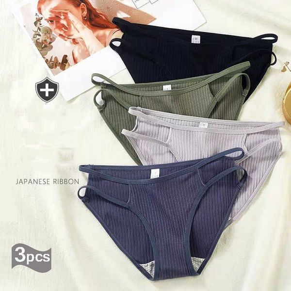 

women's panties 3pcs erotic lingerie underwear female cotton briefs brazilian seamless underpanties girl menstrual bragas, Black;white