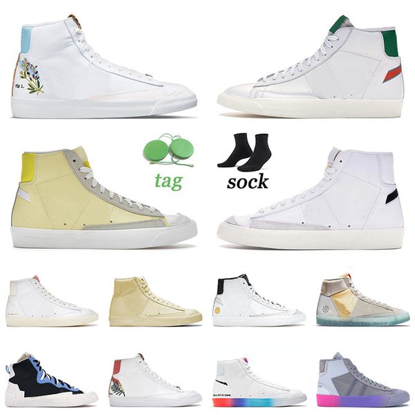 

2021 arrival og blazer mid 77 vintage running shoes mens womens indigo popcorn catechu city pride chicago low flat british tan trainers snea