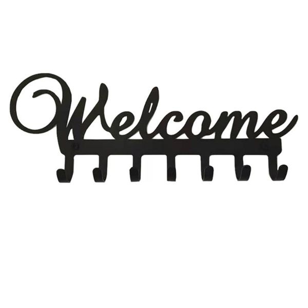 

1pc home living room kitchen entrance wall hooks rack with 7 hanging & rails