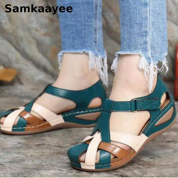 

sandals size 35-43 women summer female platform wedges shoes leather sandalias mixed colors breathable thick bottom zapatos y34, Black