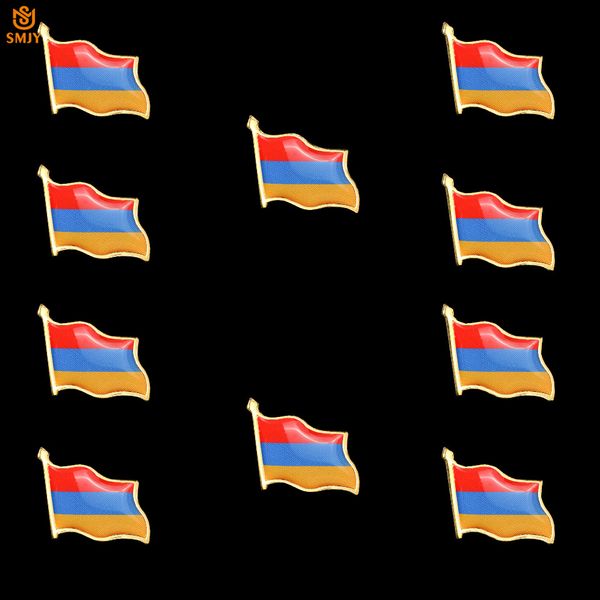 

10pcs armenian national flag zinc alloy enamel euro banner pins jacket tie lapel button badge brooch pin patriot jewelrys, Gray