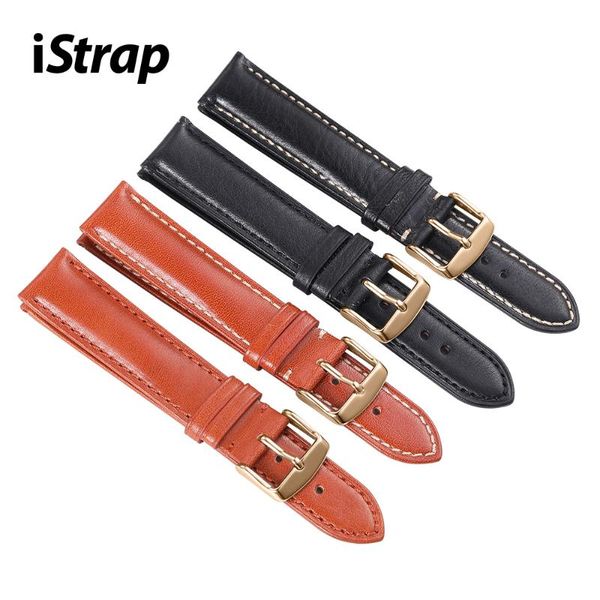 

watch bands istrap band 18mm 19mm 20mm 21mm 22mm 24mm pin buckle quick release leather strap for men women, Black;brown