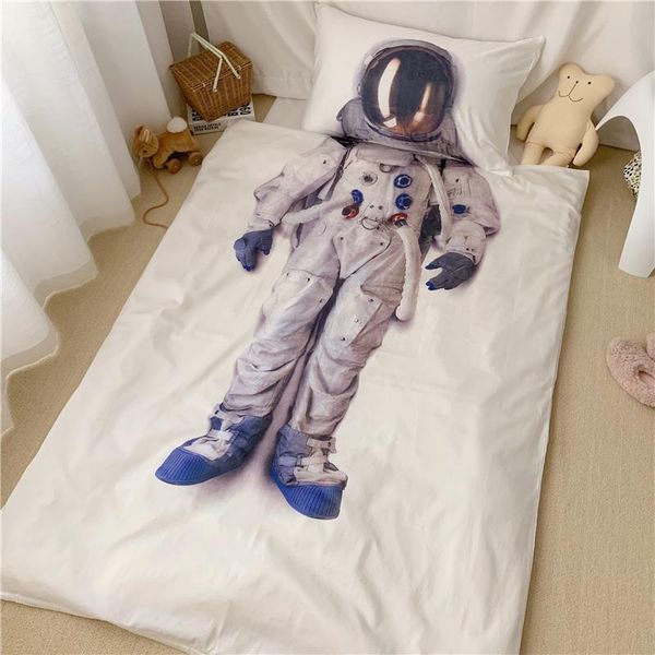 

bedding sets luxury egypt cotton 3d astronaut cartoon set for kids digital printing duvet cover bed sheet  size 4pcs twin