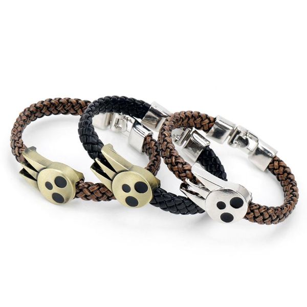 

link, chain mqchun fashion anime soul eater bracelet & bangles logo leather weave jewelry -25, Black