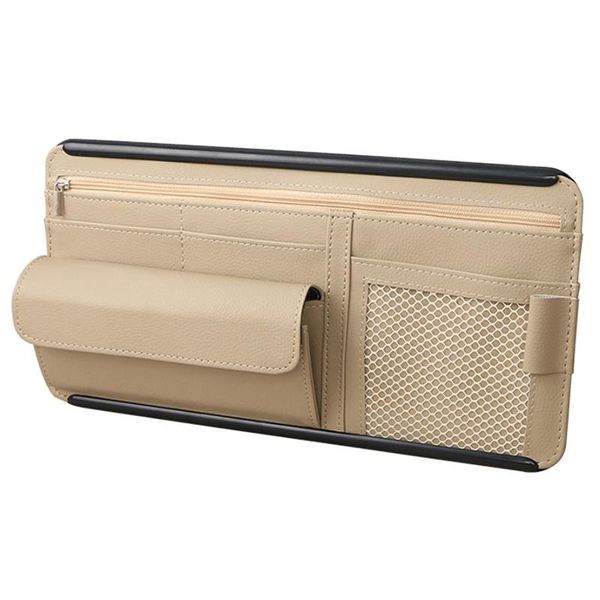 

-car sun visor organizer car interior accessories dvd storage holder with multi-pocket net zipper