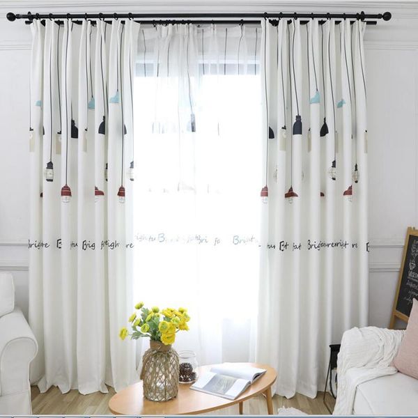 

curtain & drapes 2021 sale woven colorful lamp nordic design shade curtains for living room cartoon fabric children bedroom ah81