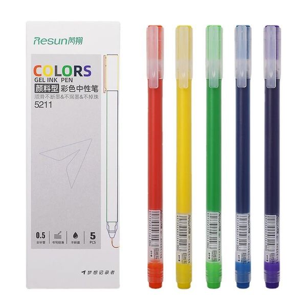 

5pcs/set candy color gel pen transparent rod stationery cute 0.5mm writing neutral pens student learning office supplies gifts