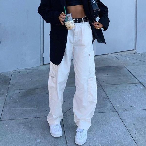 

arrivals woman autumn winter high waist ladies jeans white black blue solid loose street denim stright pants women's