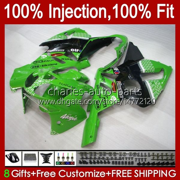 Spritzgusskörper für KAWASAKI NINJA ZX-12R ZX1200 C ZX 12 R 1200 CC ZX12R 00 01 Karosserie 2Nr. 74 ZX 1200 12R 1200CC 00-01 ZX1200C 2000 2001 OEM-Verkleidungsset grün glänzend