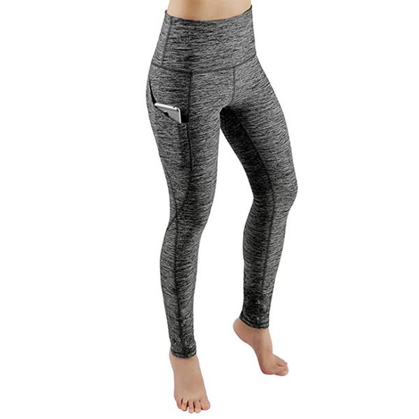 

women's leggings women sports stretch fitness running gym with pockets workout, Black